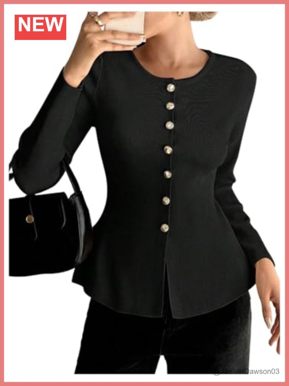 Button Up Cardigan Sweater Ruffle Peplum Top Fall Work Layer
